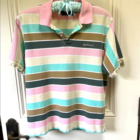 Ben Sherman Striped Polo Shirt with Pastel Colors - Picture 1 of 8